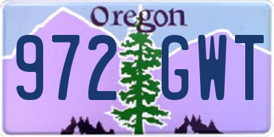 OR license plate 972GWT
