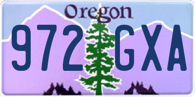 OR license plate 972GXA