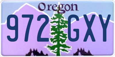 OR license plate 972GXY