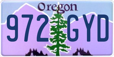 OR license plate 972GYD