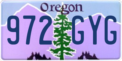 OR license plate 972GYG
