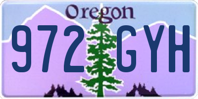 OR license plate 972GYH