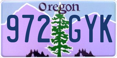 OR license plate 972GYK