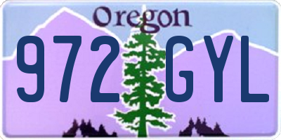 OR license plate 972GYL
