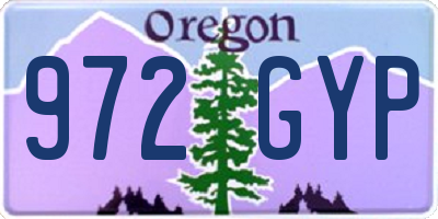 OR license plate 972GYP