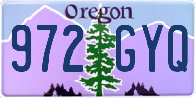OR license plate 972GYQ