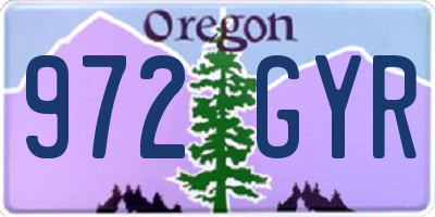 OR license plate 972GYR