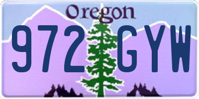 OR license plate 972GYW
