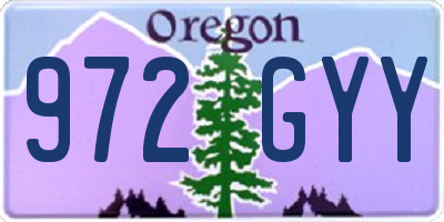 OR license plate 972GYY