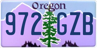 OR license plate 972GZB