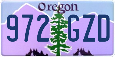 OR license plate 972GZD