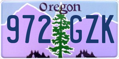 OR license plate 972GZK
