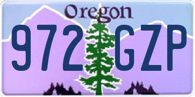 OR license plate 972GZP
