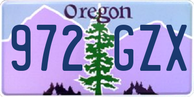 OR license plate 972GZX