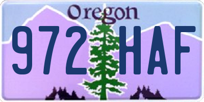 OR license plate 972HAF
