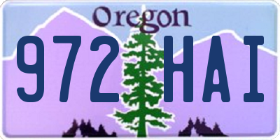 OR license plate 972HAI