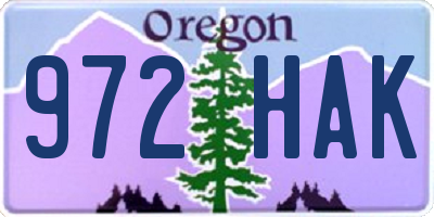 OR license plate 972HAK