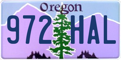OR license plate 972HAL