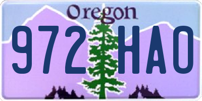 OR license plate 972HAO