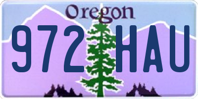 OR license plate 972HAU
