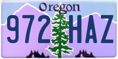 OR license plate 972HAZ