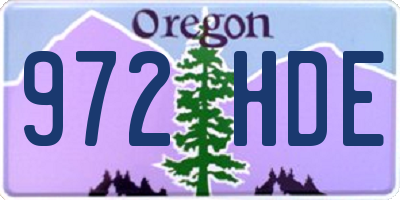 OR license plate 972HDE