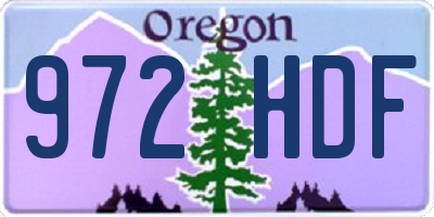 OR license plate 972HDF