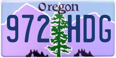 OR license plate 972HDG