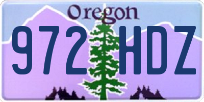 OR license plate 972HDZ