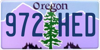 OR license plate 972HED