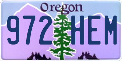 OR license plate 972HEM