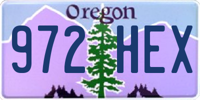 OR license plate 972HEX