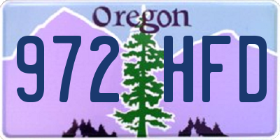 OR license plate 972HFD