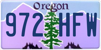 OR license plate 972HFW