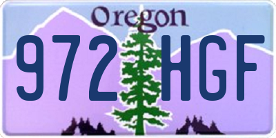 OR license plate 972HGF