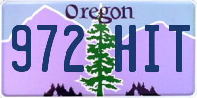 OR license plate 972HIT