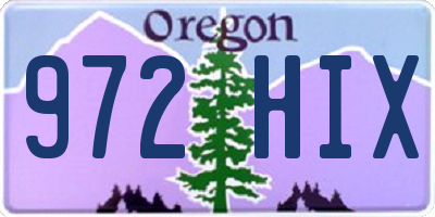 OR license plate 972HIX