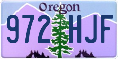 OR license plate 972HJF