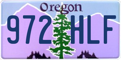 OR license plate 972HLF