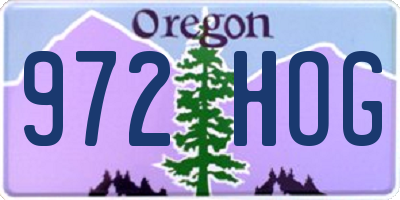 OR license plate 972HOG