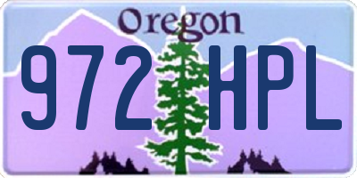 OR license plate 972HPL