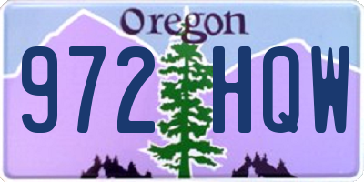 OR license plate 972HQW