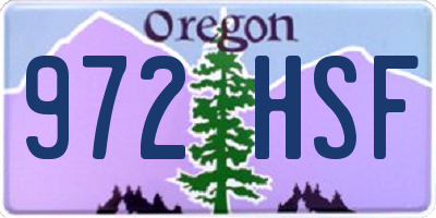 OR license plate 972HSF