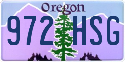 OR license plate 972HSG