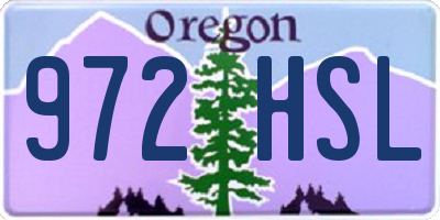 OR license plate 972HSL