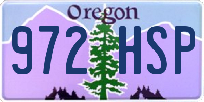 OR license plate 972HSP