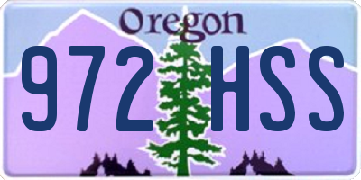 OR license plate 972HSS