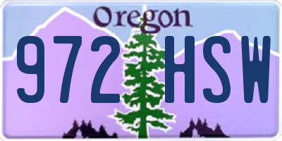 OR license plate 972HSW