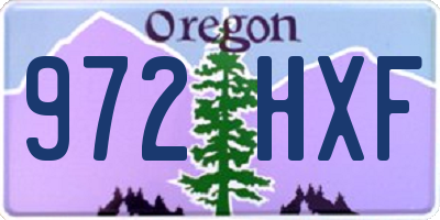 OR license plate 972HXF