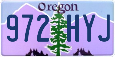 OR license plate 972HYJ